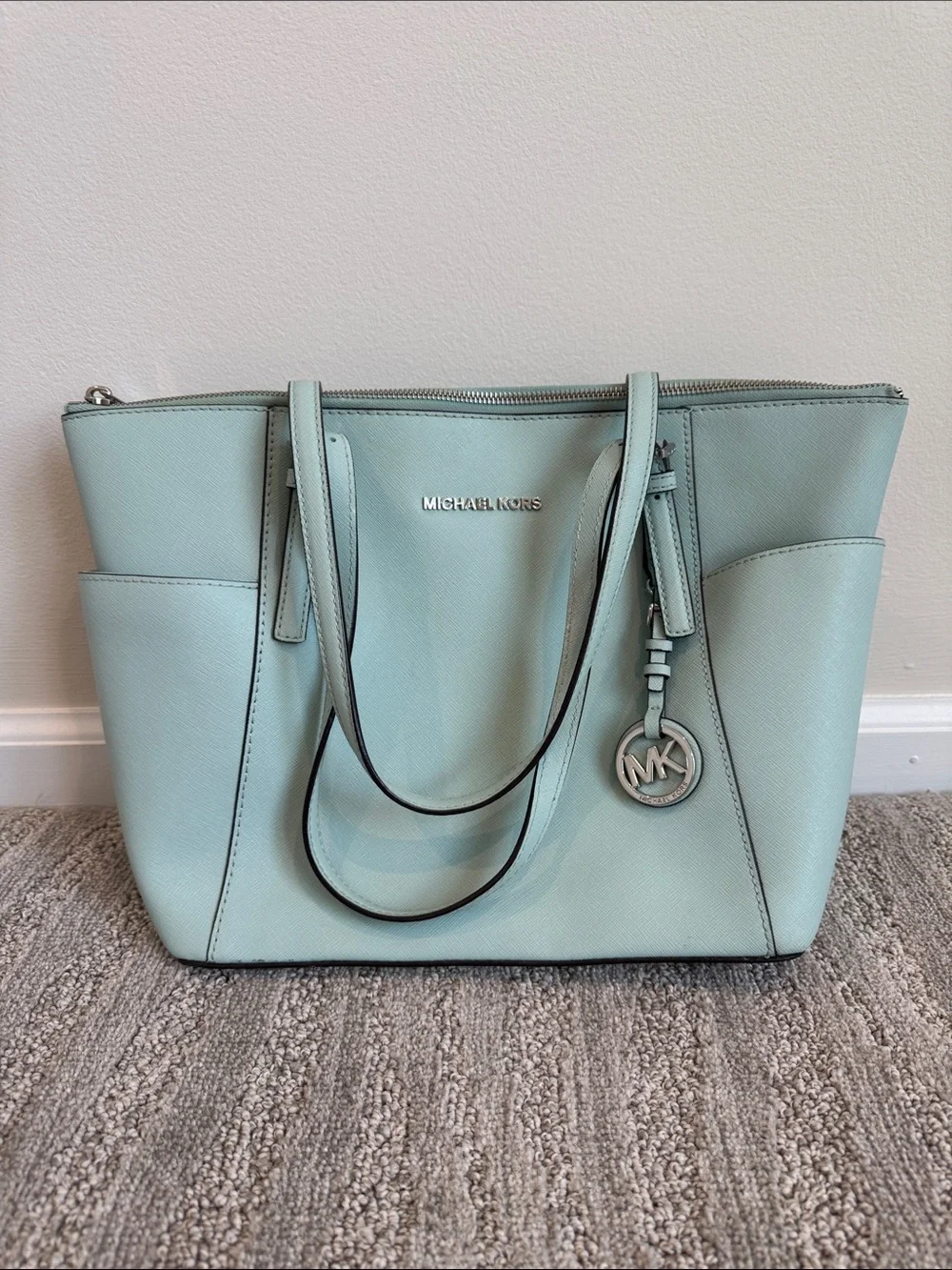 Michael Kors Mint Green Saffiano Leather Tote